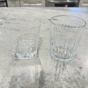 Set of 2 Clear Whiskey or Bourbon Glasses